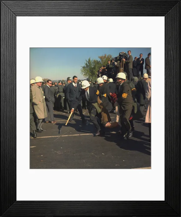 Framed Print : March on the Pentagon. US Marshals bodily remove an Anti-Vietnam War protester at the Pentagon Building Framed Print : March on the Pentagon. US Marshals bodily remove an Anti-Vietnam War protester at the Pentagon Building