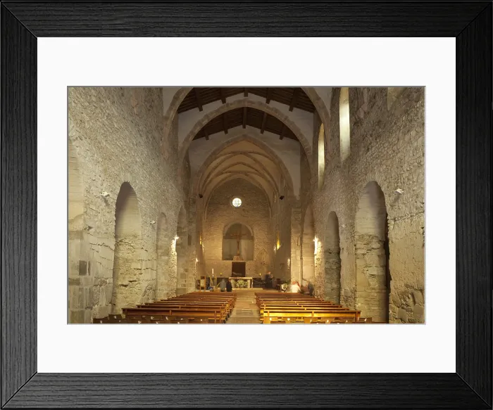 Framed Print : FRANCE. Codalet. Monastery of St. Michel of Cuix. Church inside view. Main nave. Romanesque art. - Paul Maeyaert / Iberfoto / Everett Collection (559905)**US SALES ONLY**