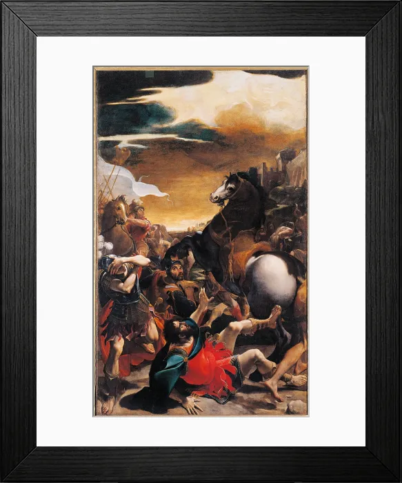 Framed Print : Madonna degli Scalzi (Madonna with Child Between Saints Jerome and Francis), by Ludovico Carracci, 1587, 16th Century, oil on canvas, cm 279 x 171 - Italy, Emilia Romagna