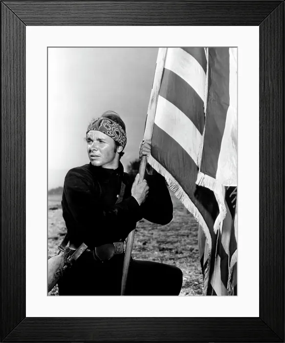 Framed Print : THE RED BADGE OF COURAGE, Audie Murphy, 1951 Framed Print : THE RED BADGE OF COURAGE, Audie Murphy, 1951