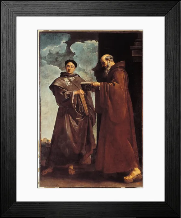 Framed Print : Polyptych with the Crowning of the Virgin, by Simone Cantarini known as il Pesarese, 1637 - 1645 about, 17th Century, oil on canvas, cm 276 x 184 - Italy, Emilia Romagna, Bologna