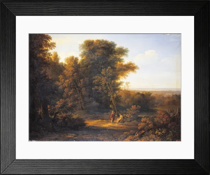 Framed Print : Oedipus and Antigone near the Grove of the Eumenides, by Ottavio Campedelli, 1818, 19th Century, canvas, - Italy, Emilia Romagna, Bologna, National Picture Gallery. All