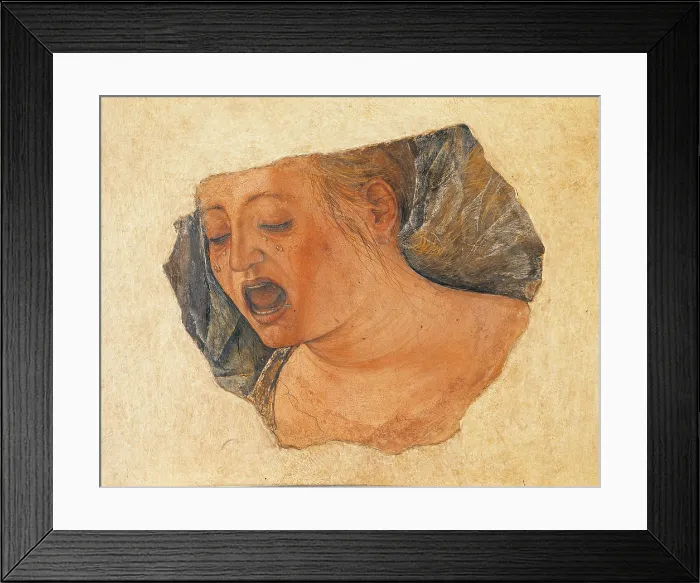 Framed Print : Magdalene (weeping woman), by Ercole De Roberti, 1475 - 1485 about, 15th Century, fresco torn down, cm 23 x 28 - Italy, Emilia Romagna, Bologna, National Picture Gallery