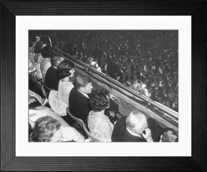 Framed Print : President John Kennedy and party seated in the National Guard Armory Inaugural Ball. Party includes: Lady Bird Johnson; Vice President Lyndon B Framed Print : President John Kennedy and party seated in the National Guard Armory Inaugural Ball. Party includes: Lady Bird Johnson; Vice President Lyndon B