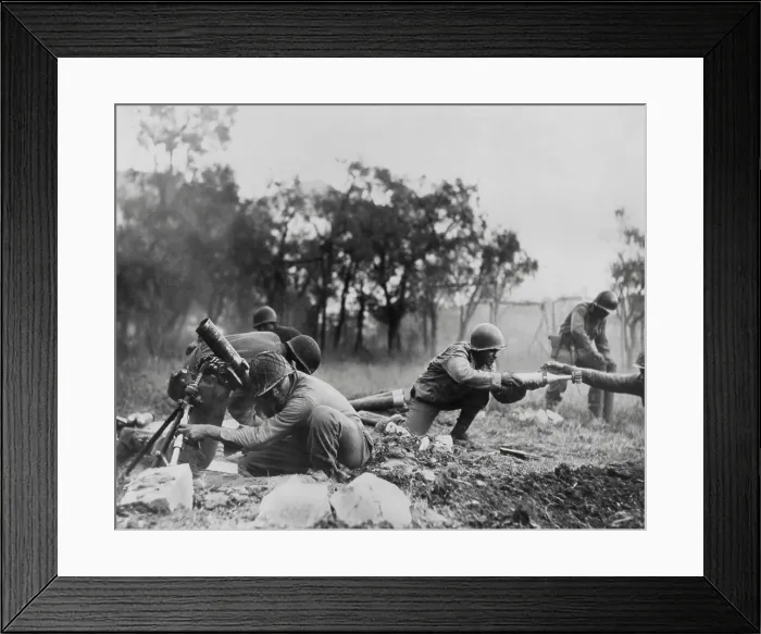 Framed Print : African American mortar company of the 92nd Division in combat near Massa, Italy in Nov. 1944. In the spring of 1944, the U.S Framed Print : African American mortar company of the 92nd Division in combat near Massa, Italy in Nov. 1944. In the spring of 1944, the U.S