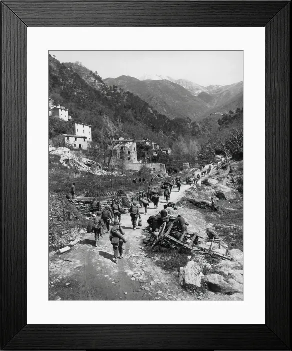 Framed Print : African Americans of the 92nd Infantry Division pursue retreating Germans through the Po Valley, May 1945. In the spring of 1944, the U.S