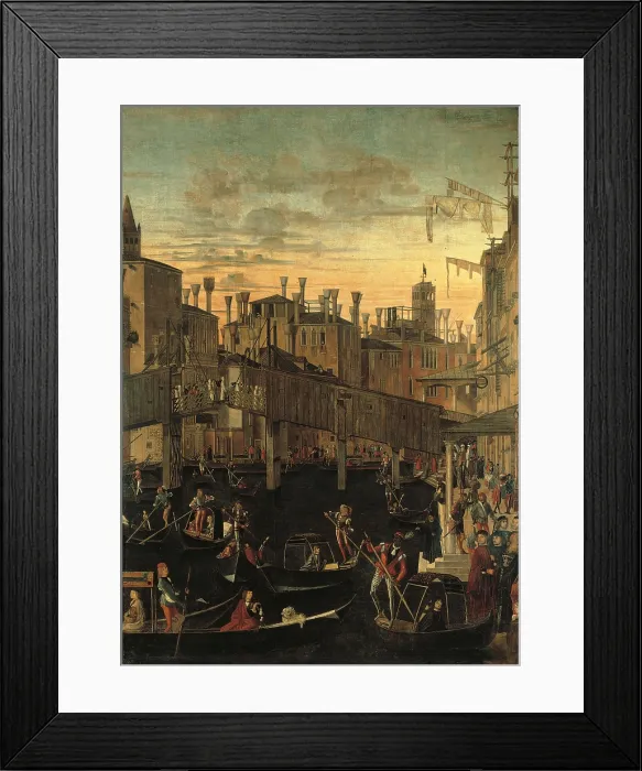 Framed Print : Miracle of the Relic of the True Cross at the Rialto Bridge or The Healing of the Possessed Man, by Vittore Carpaccio, 1494, 15th Century, oil on canvas, cm 365 x 389 - Italy
