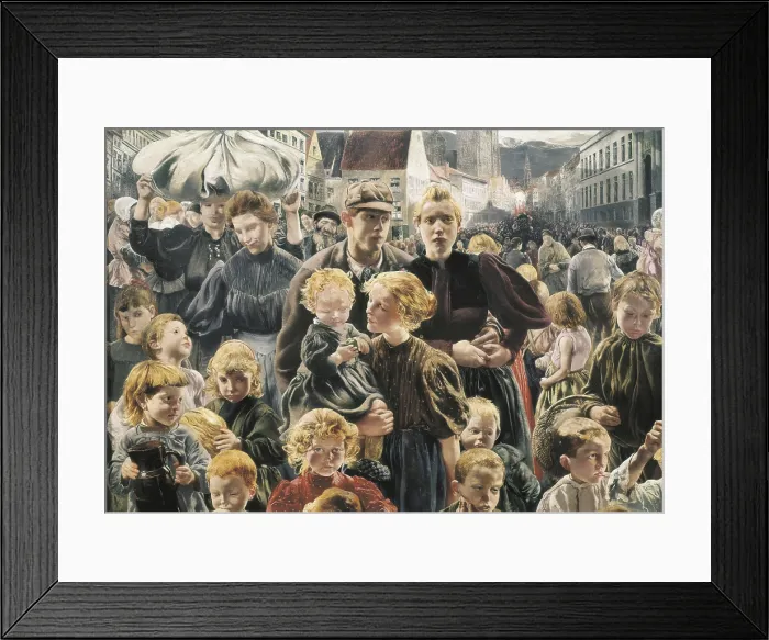 Framed Print : FREDERIC, Leon Henri Marie (1856-1940). The Ages of the Worker. 1895-1897. Detail of the central panel. Symbolism. Oil on canvas. FRANCE. Paris. Musee d'Orsay (Orsay Museum)
