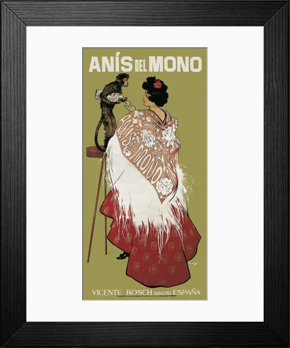 Framed Print : CASAS i CARBO, Ramon (1866-1932). Anis del Mono. 1898. Poster. Modernism. SPAIN. Barcelona. National Art Museum of Catalonia. - P Framed Print : CASAS i CARBO, Ramon (1866-1932). Anis del Mono. 1898. Poster. Modernism. SPAIN. Barcelona. National Art Museum of Catalonia. - P