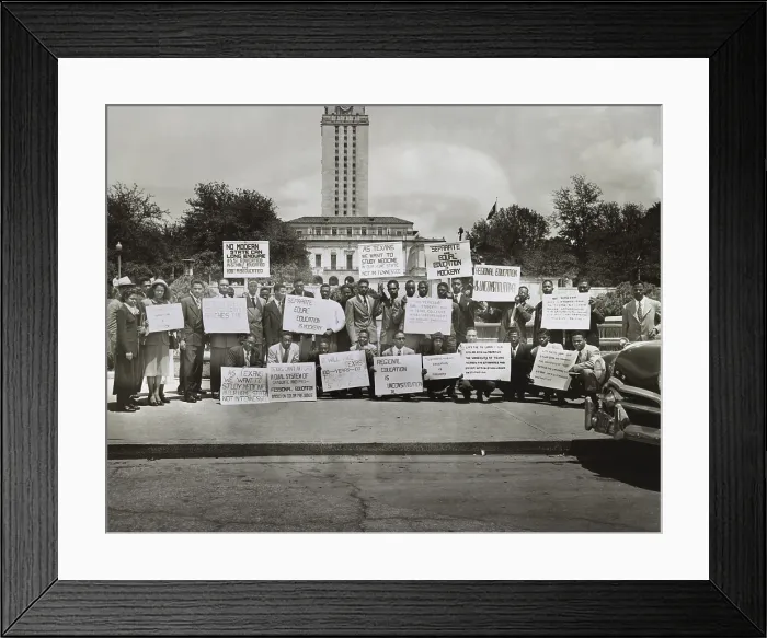Framed Print : African Americans demonstrate against segregation at the University of Texas, Austin