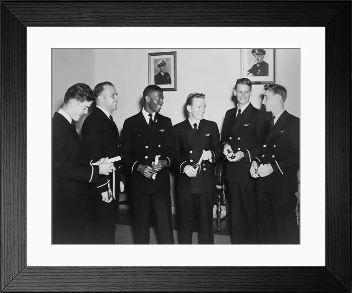 Framed Print : African American Ensign Jesse Brown received his wings at NAS Jacksonville on Oct. 23, 1948. He was the first African-American to be trained by the Navy as an aviator