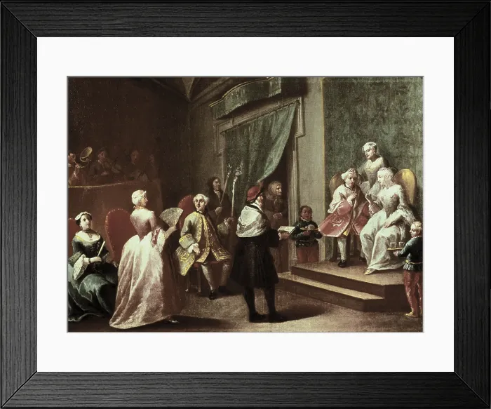 Framed Print : LONGHI, Pietro Falca, called Pietro (1702-1785). Hebrew wedding. Late 18th c. Oil on canvas. ISRAEL. Jerusalem. Israel Museum