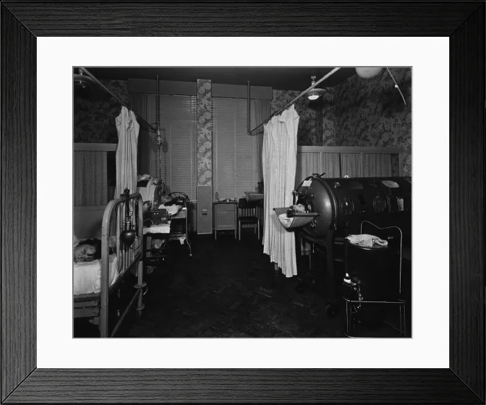 Framed Print : Polio patients in a hospital ward with two occupied iron lungs. Salt Lake City, 1949 Framed Print : Polio patients in a hospital ward with two occupied iron lungs. Salt Lake City, 1949