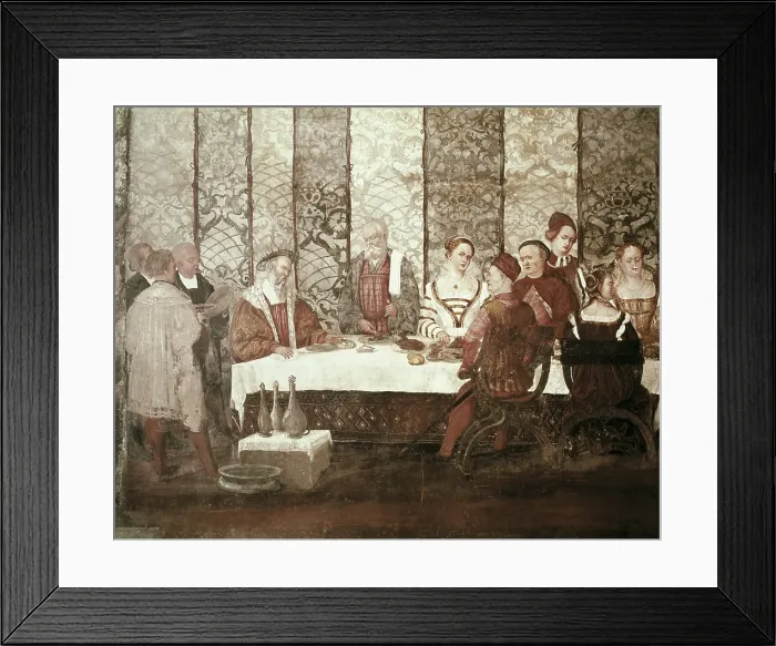 Framed Print : CHRISTIAN I (1426-1481). King of Denmark (1448-1481) and Sweden (1448-1481). 'King Christian I of Denmark in a banquet in the castle' Framed Print : CHRISTIAN I (1426-1481). King of Denmark (1448-1481) and Sweden (1448-1481). 'King Christian I of Denmark in a banquet in the castle'