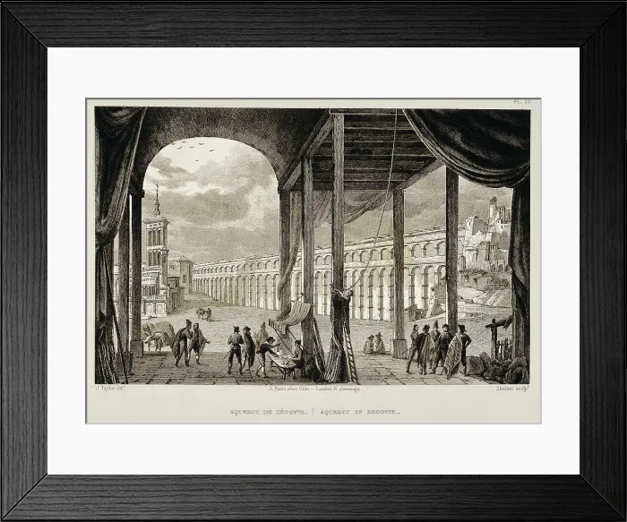 Framed Print : Segovia. The Acqueduct, 19th c. Engraving. SPAIN. Madrid. National Library. - P. Rotger / Iberfoto / Everett Collection (258818)**US SALES ONLY** Framed Print : Segovia. The Acqueduct, 19th c. Engraving. SPAIN. Madrid. National Library. - P. Rotger / Iberfoto / Everett Collection (258818)**US SALES ONLY**