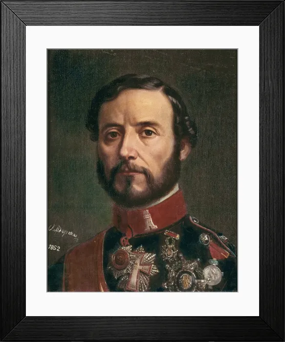 Framed Print : PRIM I PRATS, Joan (1814-1870). Spanish general and politician, Prime Minister (1869-1970). Portrait of 1862. Work by VALLDEPERAS, Eusebio (1827 - 1900). Romanticism Framed Print : PRIM I PRATS, Joan (1814-1870). Spanish general and politician, Prime Minister (1869-1970). Portrait of 1862. Work by VALLDEPERAS, Eusebio (1827 - 1900). Romanticism
