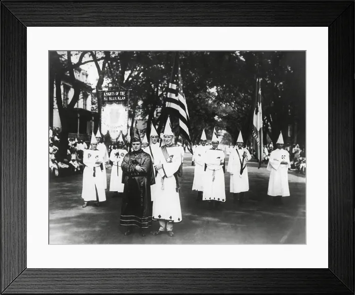 Framed Print : Ku Klux Klan parade in Pennsylvania, ca. 1925. Inspired by D. W