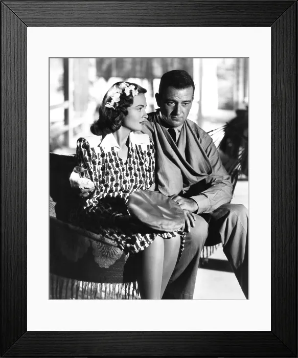 Framed Print : THEY WERE EXPENDABLE, from left: Donna Reed, John Wayne, 1945