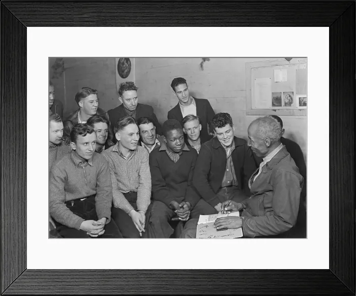 Framed Print : Unemployed men attending a meeting of the Workers Alliance Council in 1936. Most are young second generation miners