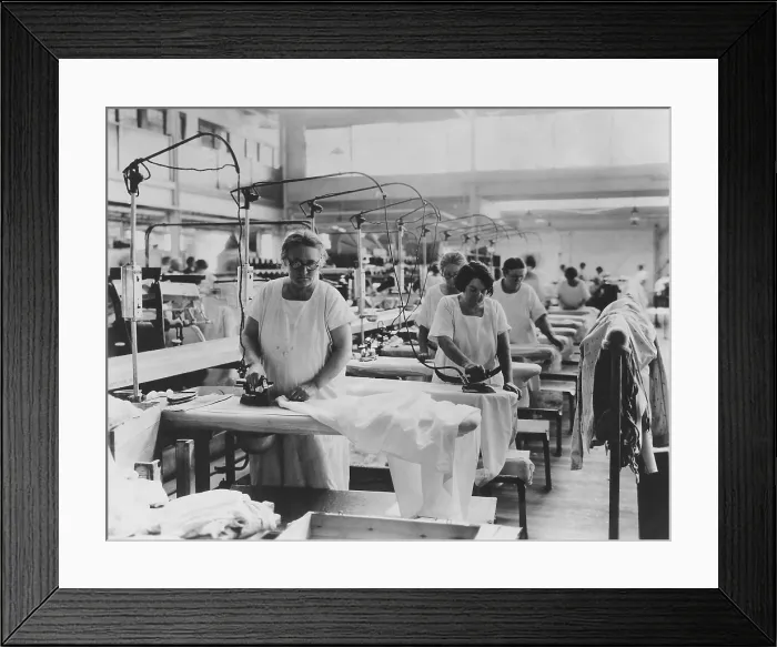 Framed Print : Older women doing hand ironing in a laundry, ca. 1925-35. - (BSLOC_2015_1_178)