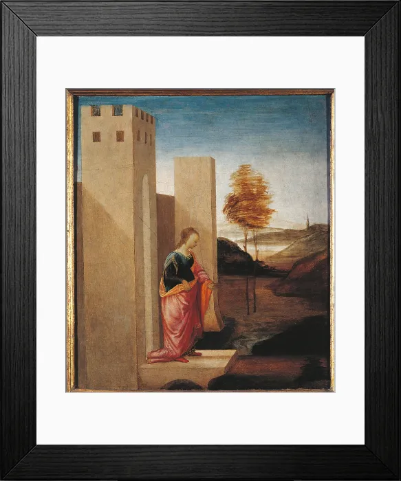 Framed Print : Story of Esther. The Queen Vasthi Leaving the Ream, by Filippino Lippi, 1475 about, 15th Century, tempera on panel, cm 46, 1 x 43 - Italy, Tuscany, Florence Framed Print : Story of Esther. The Queen Vasthi Leaving the Ream, by Filippino Lippi, 1475 about, 15th Century, tempera on panel, cm 46, 1 x 43 - Italy, Tuscany, Florence