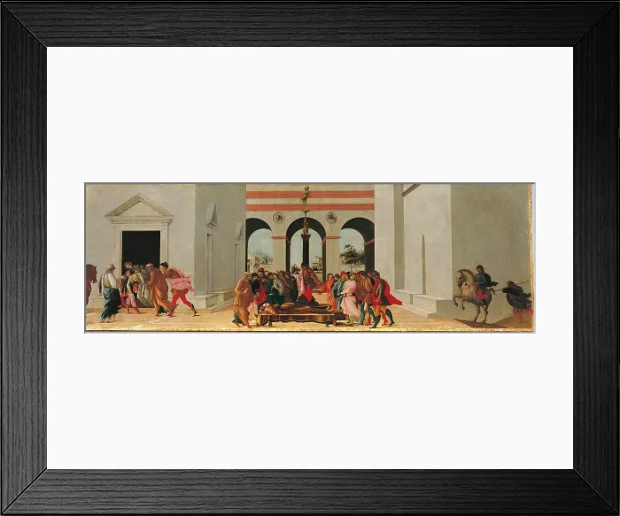 Framed Print : Stories of Lucretia, by Filippino Lippi, 1488 - 1490 about, 15th Century, thick tempera on panel, cm 45 x 126, 5 - Italy, Tuscany, Florence, Palazzo Pitti, Palatine Gallery. All