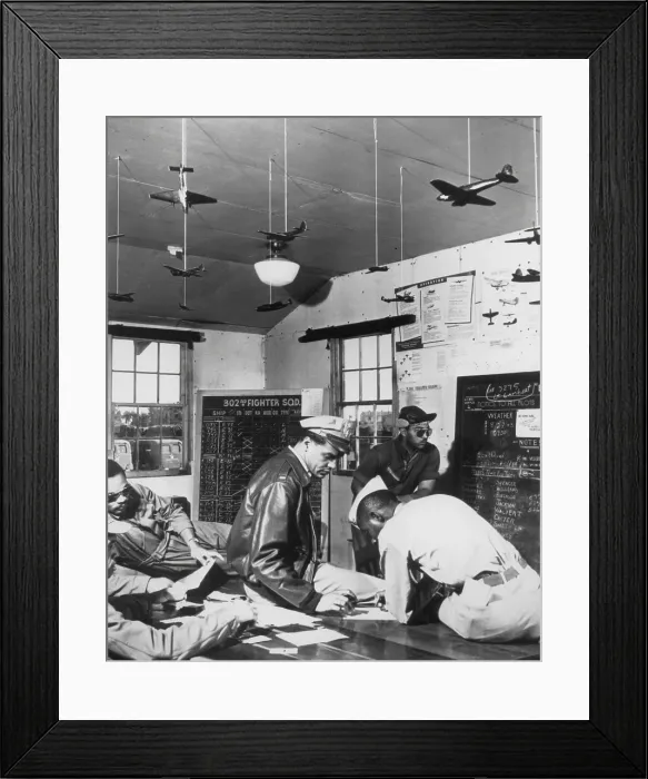 Framed Print : African American pilots training to carry out bombing missions under simulated combat conditions. At Selfridge Field, Mississippi, Ca. 1943 during World War 2. (BSLOC_2013_14_242) Framed Print : African American pilots training to carry out bombing missions under simulated combat conditions. At Selfridge Field, Mississippi, Ca. 1943 during World War 2. (BSLOC_2013_14_242)