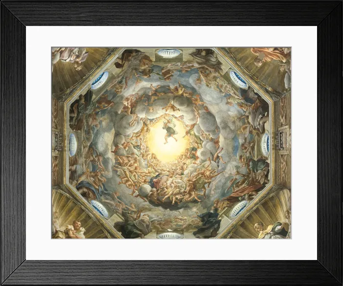 Framed Print : Assumption of the Virgin, by Antonio Allegri known as Correggio, 1526 - 1530 about, 16th Century, fresco, cm 1093 x 1195 - Italy, Emilia Romagna, Parma