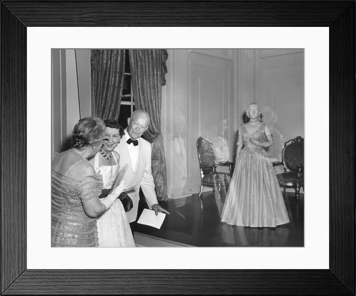 Framed Print : President and Mrs. Eisenhower attend the opening of the First Ladies Hall of the Smithsonian Institution. May 24, 1955 Framed Print : President and Mrs. Eisenhower attend the opening of the First Ladies Hall of the Smithsonian Institution. May 24, 1955
