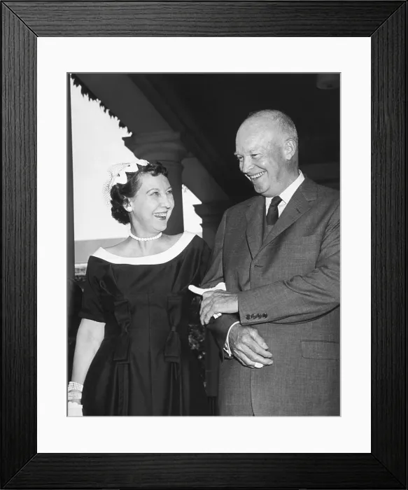 Framed Print : President Dwight and First Lady Mamie Eisenhower. August 30, 1957. - (BSLOC_2014_16_83)