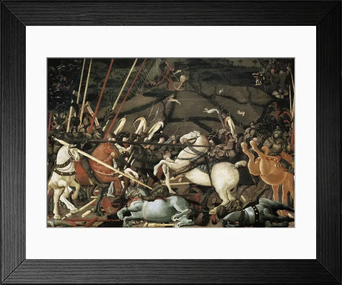 Framed Print : UCCELLO, Paolo di Dono, also called Paolo (1393-1475). The Battle of San Romano in 1432. ca. 1435. Detail
