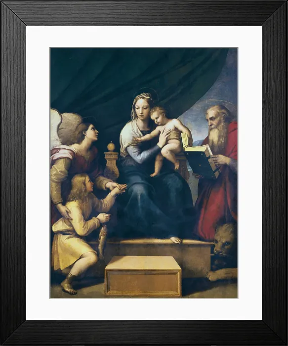 Framed Print : Raphael (1483-1520). The Madonna of the Fish (The Madonna with the Archangel Gabriel and St. ca. 1513. The Madonna with St. Jerome, the Archangel Gabriel and Tobias) Framed Print : Raphael (1483-1520). The Madonna of the Fish (The Madonna with the Archangel Gabriel and St. ca. 1513. The Madonna with St. Jerome, the Archangel Gabriel and Tobias)