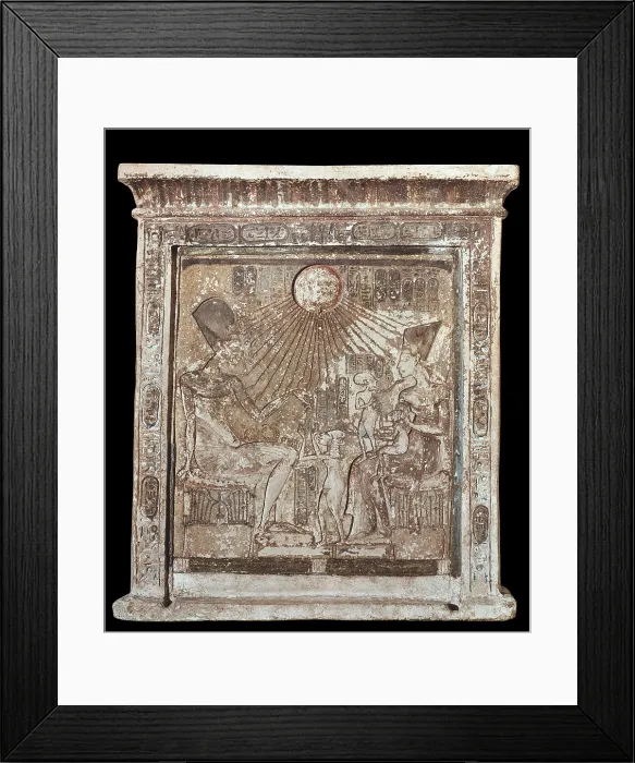 Framed Print : The Royal Family as the Holy Family. 1353-1337 BC. He wanted to replace the traditional polytheism with a monotheist religion focused on the sun god, Aten
