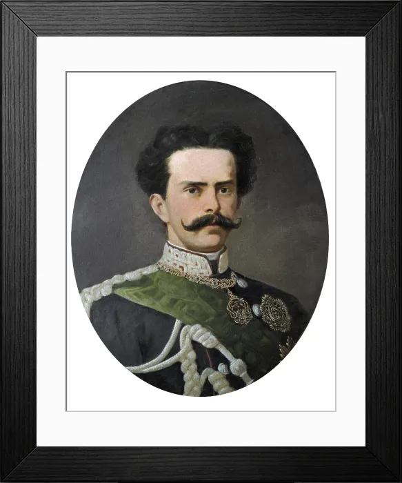 Framed Print : UMBERTO I of Italy (1844-1900). King of Italy (1878-1900). Son of Victor Emmanuel II. Oil on canvas. ITALY. Florence. Galleria d'Arte Moderna