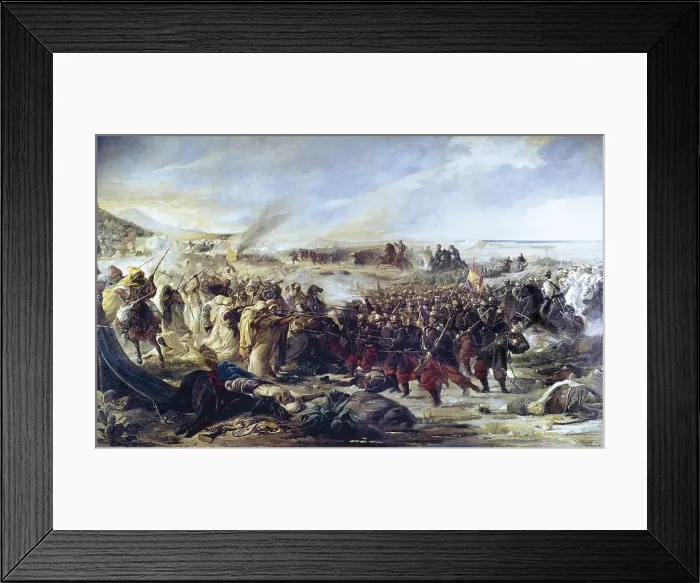 Framed Print : PALMAROLI GONZALEZ, Vicente (1834-1896). Battle of Tetouan. 1870