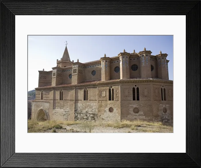 Framed Print : SPAIN. TERUEL. MontalbAn. Church of Santiago el Mayor (Saint James), built during 13th-14th cs. Mudejar art. Architecture Framed Print : SPAIN. TERUEL. MontalbAn. Church of Santiago el Mayor (Saint James), built during 13th-14th cs. Mudejar art. Architecture