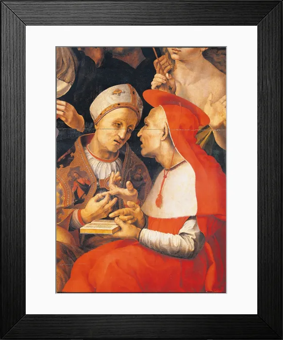 Framed Print : Dispute on the Immaculate Conception, by Girolamo Genga, 1516 - 1518, 16th Century, oil on panel, 438 x 290 - Italy, Lombardy, Milan, Brera Art Gallery. Detail Framed Print : Dispute on the Immaculate Conception, by Girolamo Genga, 1516 - 1518, 16th Century, oil on panel, 438 x 290 - Italy, Lombardy, Milan, Brera Art Gallery. Detail