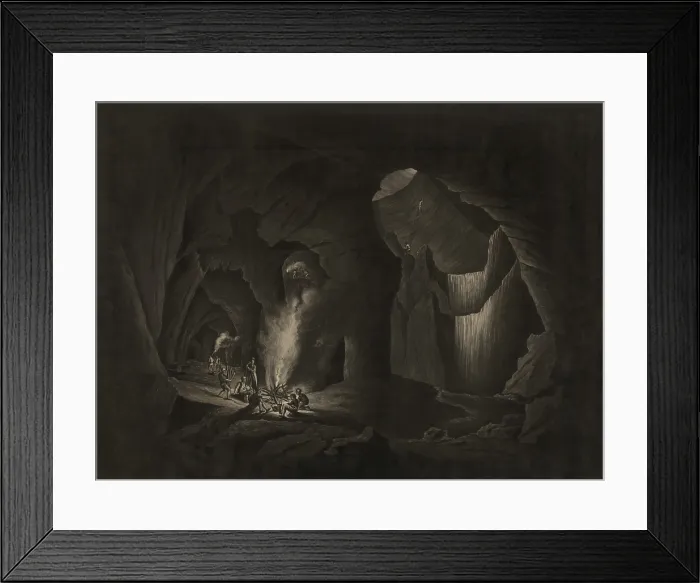 Framed Print : The Great Mine of Copper of Fahlun in Dalecarlia, Stockholm, was worked for over a thousand years. 1802 mezzotint published by Colnayhi & Co. from drawing by P. Vanderberghe