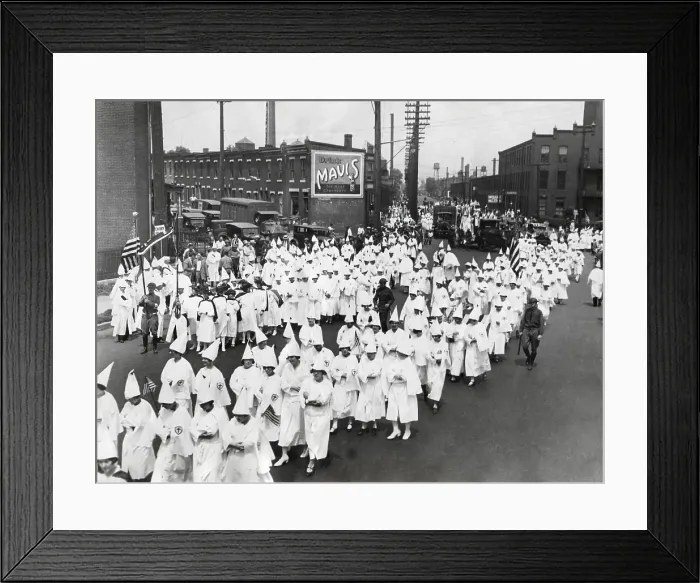 Framed Print : Ku Klux Klan parade in an unidentified American city