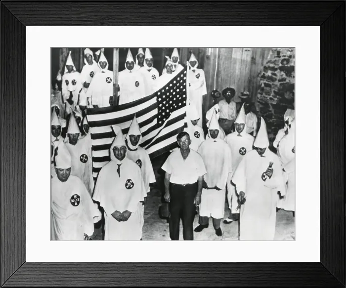 Framed Print : 58 of the advertised 1000 KKK members about to parade unmasked in Pell City, Alabama. August 22, 1949 Framed Print : 58 of the advertised 1000 KKK members about to parade unmasked in Pell City, Alabama. August 22, 1949