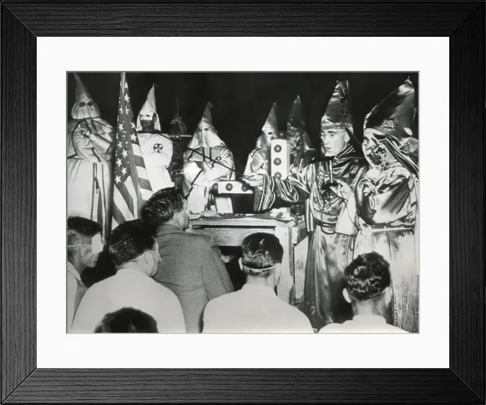 Framed Print : Ku Klux Klan initiation at Stone Mountain near Atlanta, Georgia. June 15, 1949. Dr Framed Print : Ku Klux Klan initiation at Stone Mountain near Atlanta, Georgia. June 15, 1949. Dr