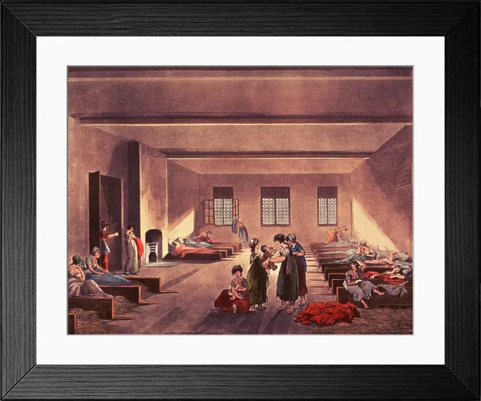 Framed Print : Detention room in London's Bridewell Hospital, for homeless, impoverished, and probably single or unwed mothers