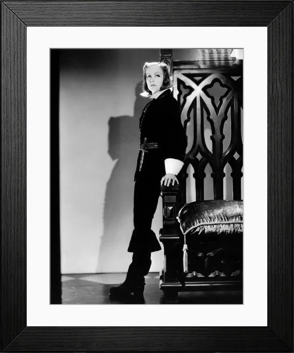 Framed Print : QUEEN CHRISTINA, Greta Garbo, in a costume by Adrian, 1933 Framed Print : QUEEN CHRISTINA, Greta Garbo, in a costume by Adrian, 1933