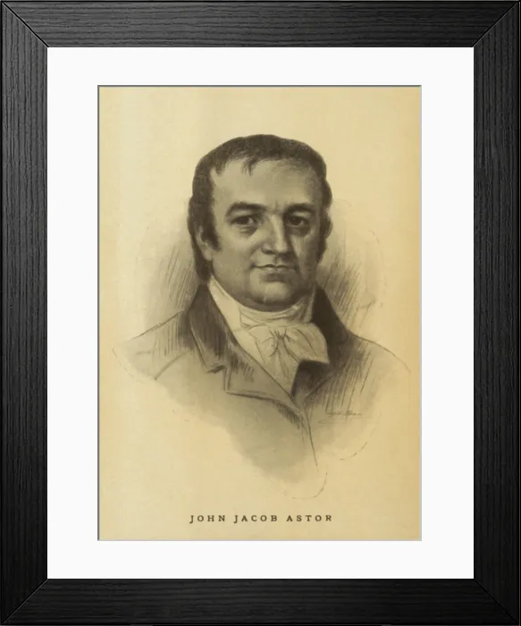 Framed Print : John Jacob Astor 1763-1848 the first very rich person in the United States made his fortune in the fur trading. Ca. 1810. (BSLOC_2010_18_119)