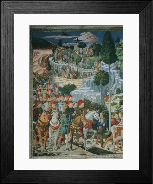 Framed Print : Frescoes of the Chapel of the Magi, by Benozzo di Lese di Sandro known as Benozzo Gozzoli, 15th Century, 1459 -1460 about, fresco, - Italy, Tuscany, Florence