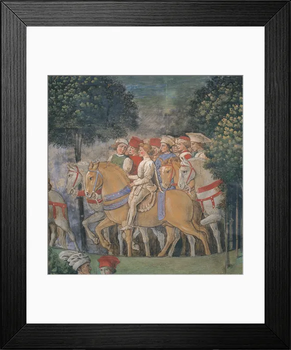Framed Print : Frescoes of the Chapel of the Magi, by Benozzo di Lese di Sandro known as Benozzo Gozzoli, 1459 - 1460 about, 15th Century, fresco, - Italy, Tuscany, Florence
