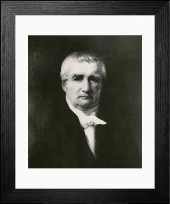 Framed Print : John Jacob Astor 1763-1848 the first American multi-millionaire. Engraving based on a painting by Alonzo Chappel. Ca. 1810. (BSLOC_2010_18_120)