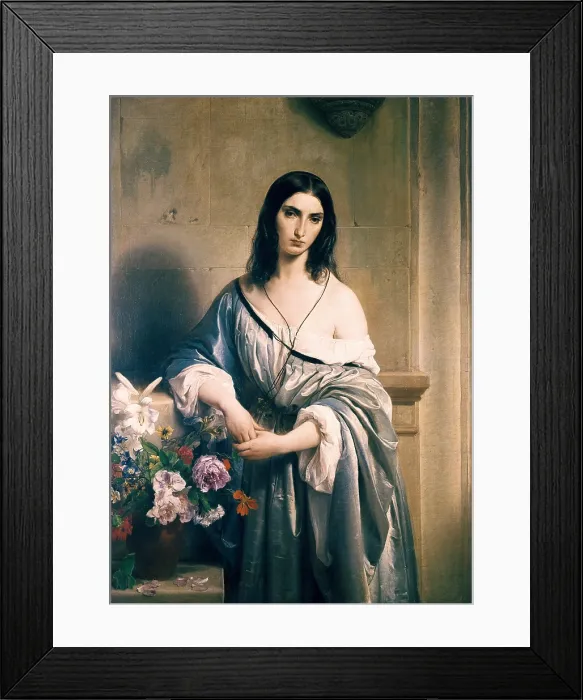 Framed Print : HAYEZ, Francesco (1791-1882). Melancholic Thoughts. 1842. Romanticism. Oil on canvas. ITALY. Milan. Pinacotheca of Brera