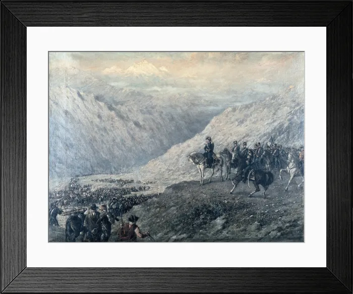Framed Print : BALLERINI, Augusto (1857-1897). The Andes Pass. 1890. The army of San Martin crossing the los Andes to fight for the independence of Chile and Peru (1817). Oil on canvas Framed Print : BALLERINI, Augusto (1857-1897). The Andes Pass. 1890. The army of San Martin crossing the los Andes to fight for the independence of Chile and Peru (1817). Oil on canvas