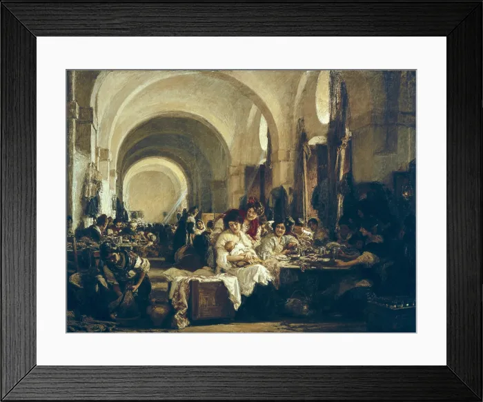 Framed Print : BILBAO Y MARTINEZ, Gonzalo (1860-1938). The Cigar Makers. 1915. Oil on canvas. SPAIN. Sevilla. Fine Arts Museum. - P. Rotger / Iberfoto / Everett Collection (262668)**US SALES ONLY**
